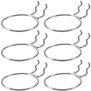 

6 Pieces Pegboard Bin Hooks Pegboard Rings Pegboard Accessories Hook Holders Hanging Jar Cup Pegboard Hooks