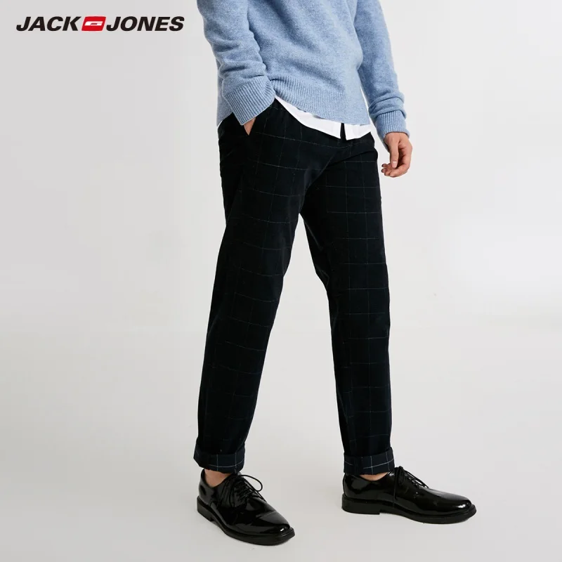 JackJones мужские клетчатые повседневные штаны с принтом 218414514