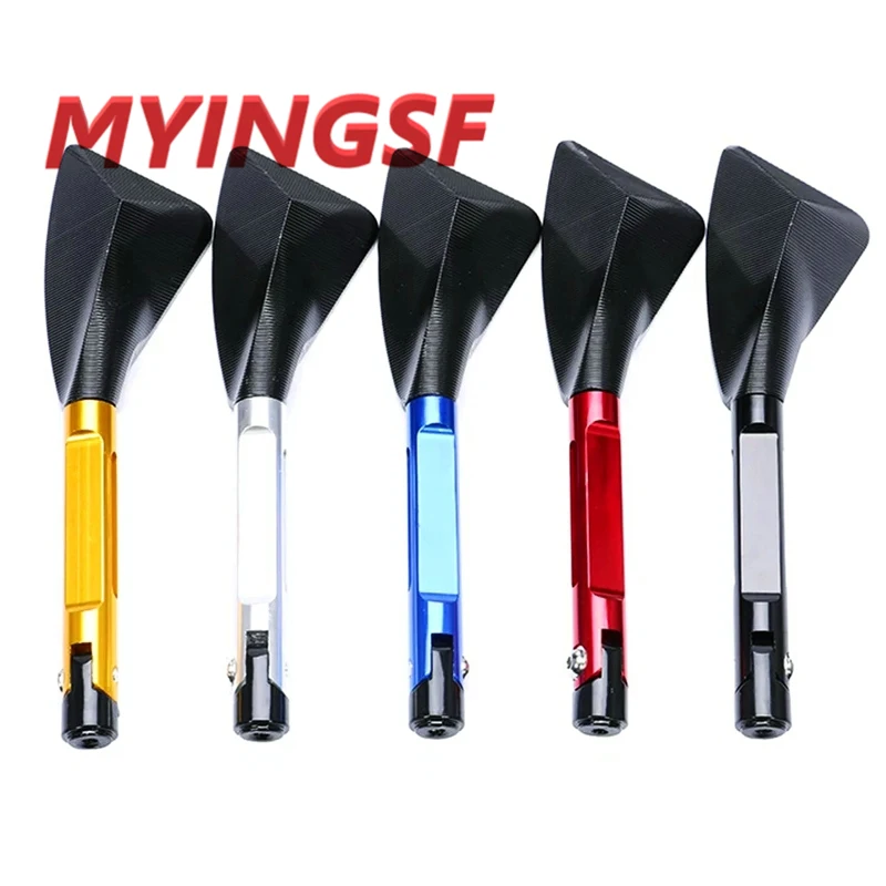 

Universal CNC Aluminum Motorcycle Handlebar Rear View Mirrors Blue Anti-glare Mirror for Honda Yamaha Suzuki Scooter ktm