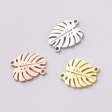 30pcs Stainless Steel Decoration Pendant Connectors Bohemia Handmade Charm  leaf Accessories DIY Earrings Jewelry Making