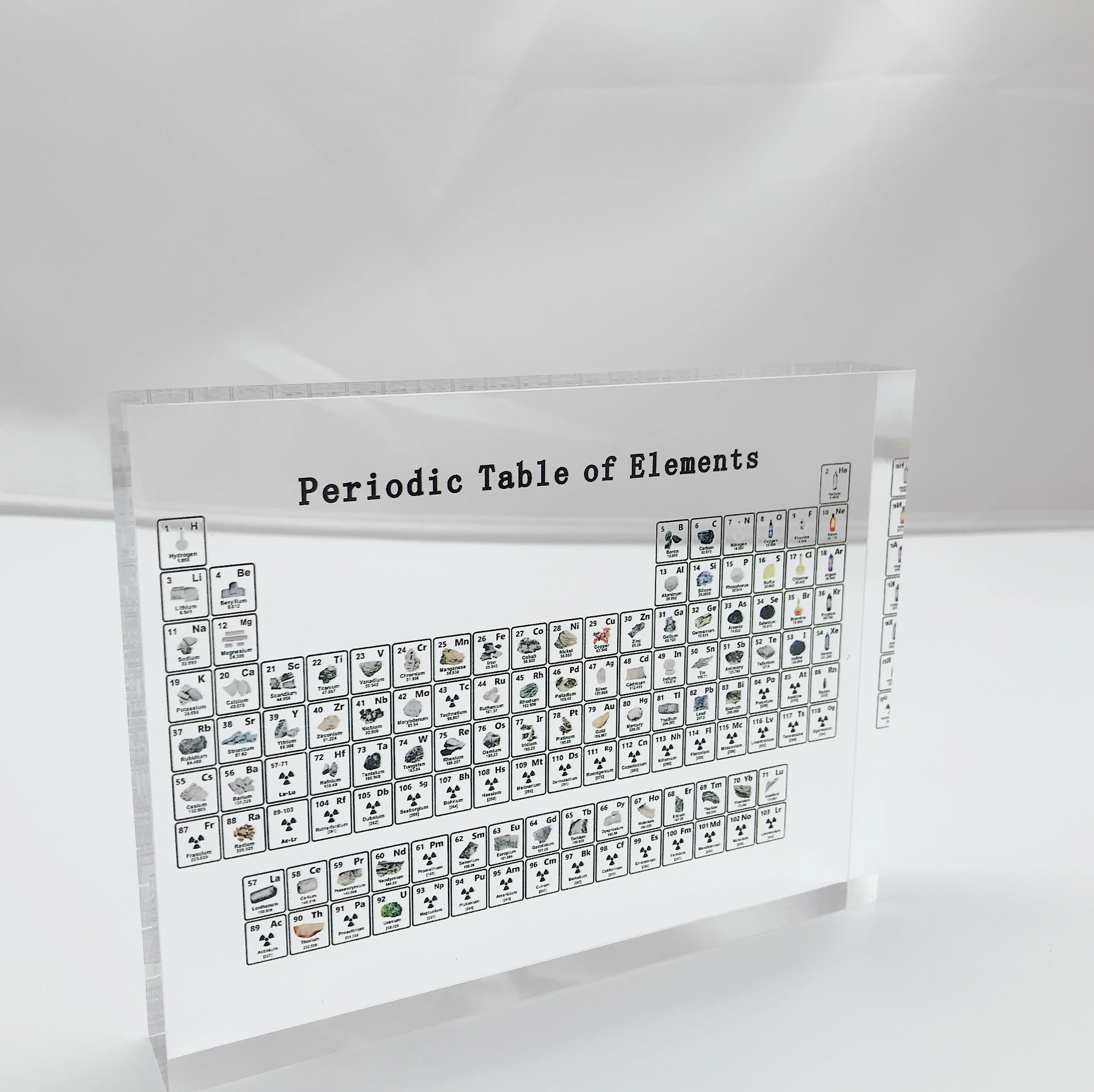 1pc Acrylic Periodic Table Display With Elements photo print Kids Teaching Birthday Gifts Chemical Element Display Home Decor