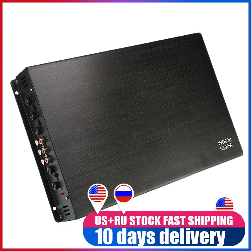 DC 12V 6800w Max 4 Channel Car Audio Amplifiers Automotive Multichannel Audio Stereo Bass Speaker Subwoofer Home Audio