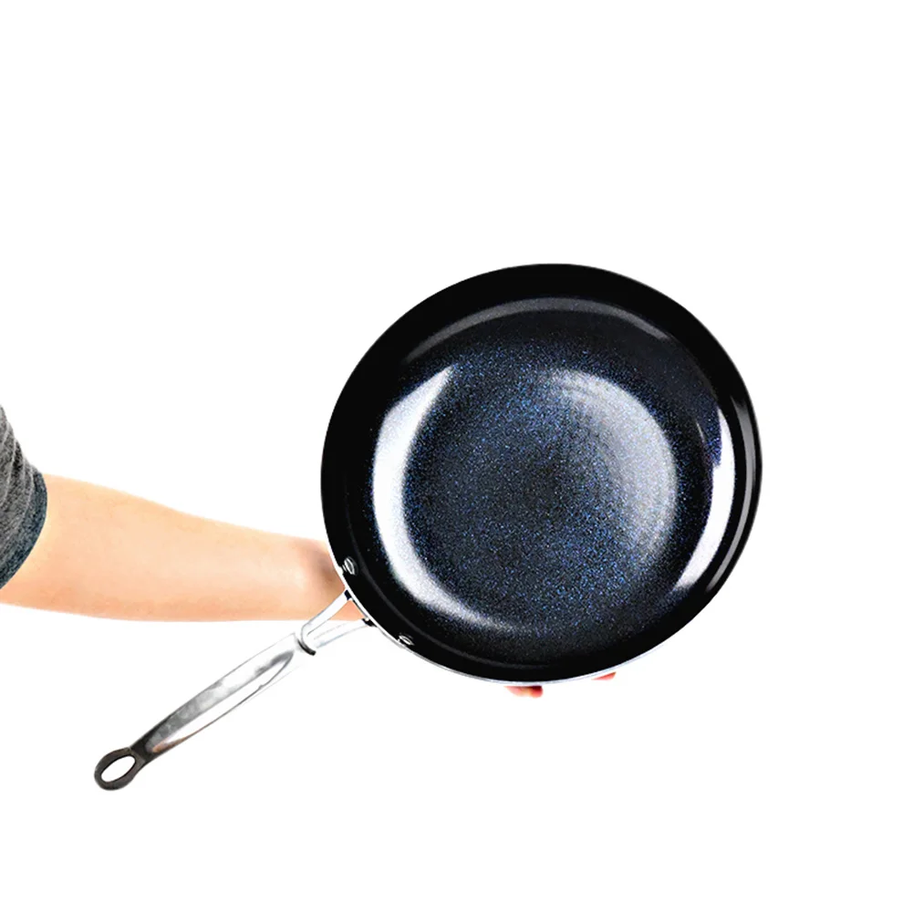 Сковорода керамическая кухонная посуда легкая чистая посуда Жарка Нетоксичная антипригарная синяя Алмазная практичная