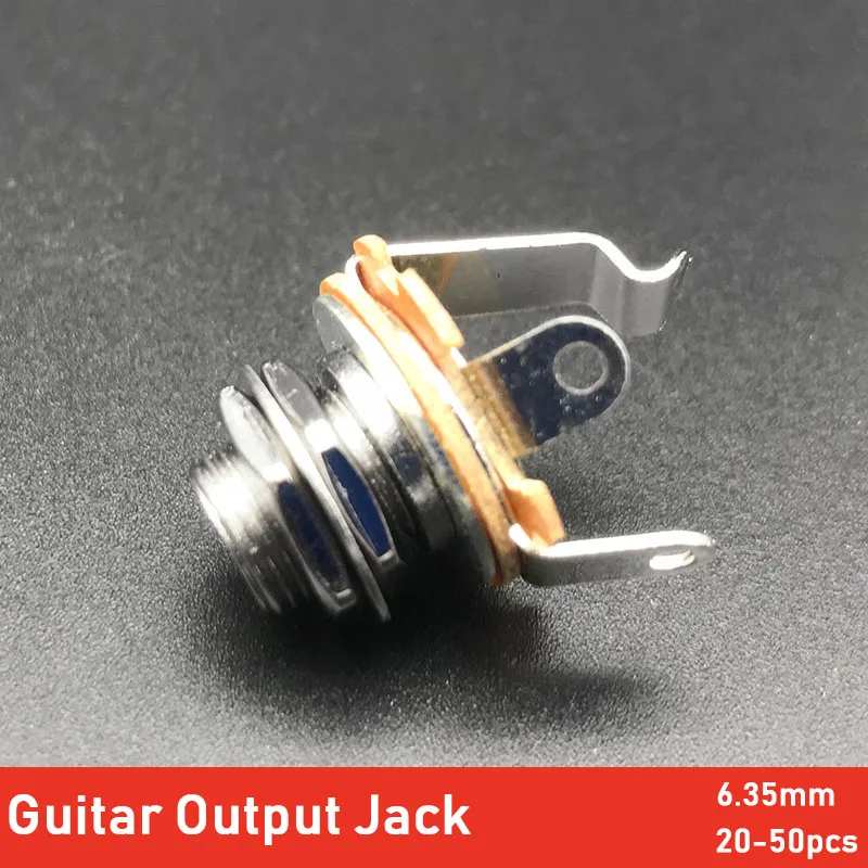 

20/60pcs 1/4 inch 6.35Mm Stereo Input Jack Plug Socket for Electric Guitar Bass Guitar Pickup Output Jack Guitar Part