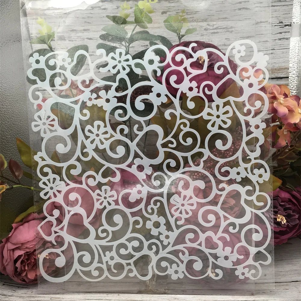 

20*20cm Irregular Hollow Love Hearts DIY Layering Stencils Painting Scrapbook Coloring Embossing Album Decorative Template