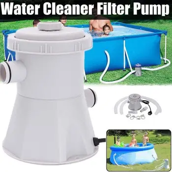 

EU plug 220V Electric Swimming Pool Filter Pump,Swimming Pool Pump and Filter Kit,Pool Pump,Paddling Pool Pump Water (Grey) inte