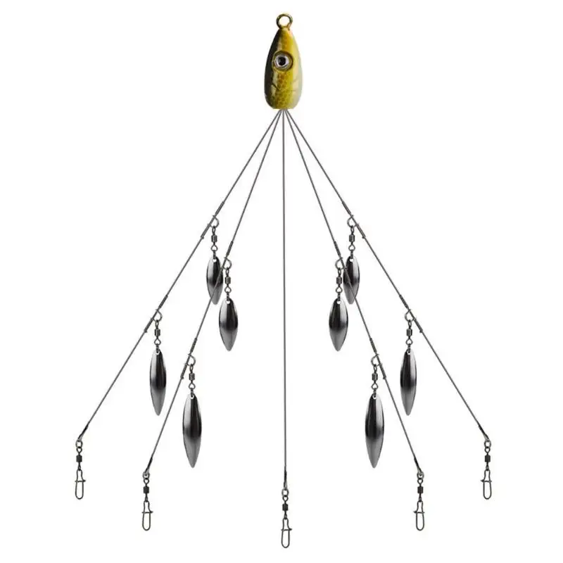  20cm Sequins Fishing Lures Alabama Umbrella Fishing Group Lure Rig 5 Arms Swimming Bait with Sequin