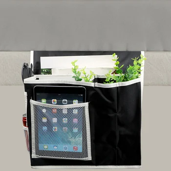 

Bedroom Storage Book Remote Control Storage 6 Pockets Hanging Bag Organizer Mesh Caddy Bag Bedside Storage bag Oxford Fabric