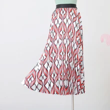 Эластичная плиссированная юбка средней длины на талии, новинка, универсальная тонкая юбка с высокой талией и буквенным принтом