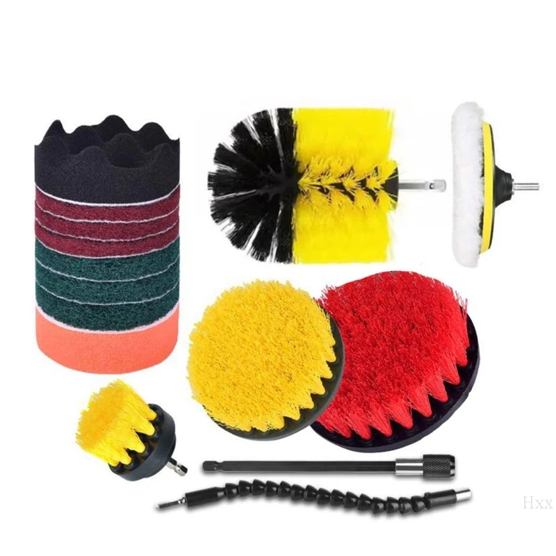 

High Quality 16pcs Drill Brush Attachments Set Extend Long Attachment for bathroom cleaner