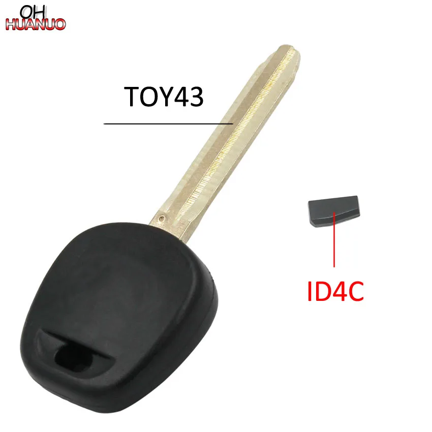 Прозрачный чехол для ключа зажигания Toyota Corolla Yaris Avensis с лезвием TOY43 чипом ID4C 4C|Ключ