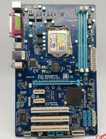 Gigabyte GA-P61A-D3 оригинальная материнская плата DDR3 LGA 1155 платы P61A-D3 16 Гб usb3.0 H61 б/у рабочего стола материнской платы на по выгодной цене