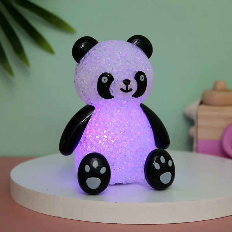 LED Panda Night Light 7 Colors Changing Lights Children's Glow Toy Cartoon Animal Bedroom Decoration Lighting Christmas Gifts dinosaur lamp