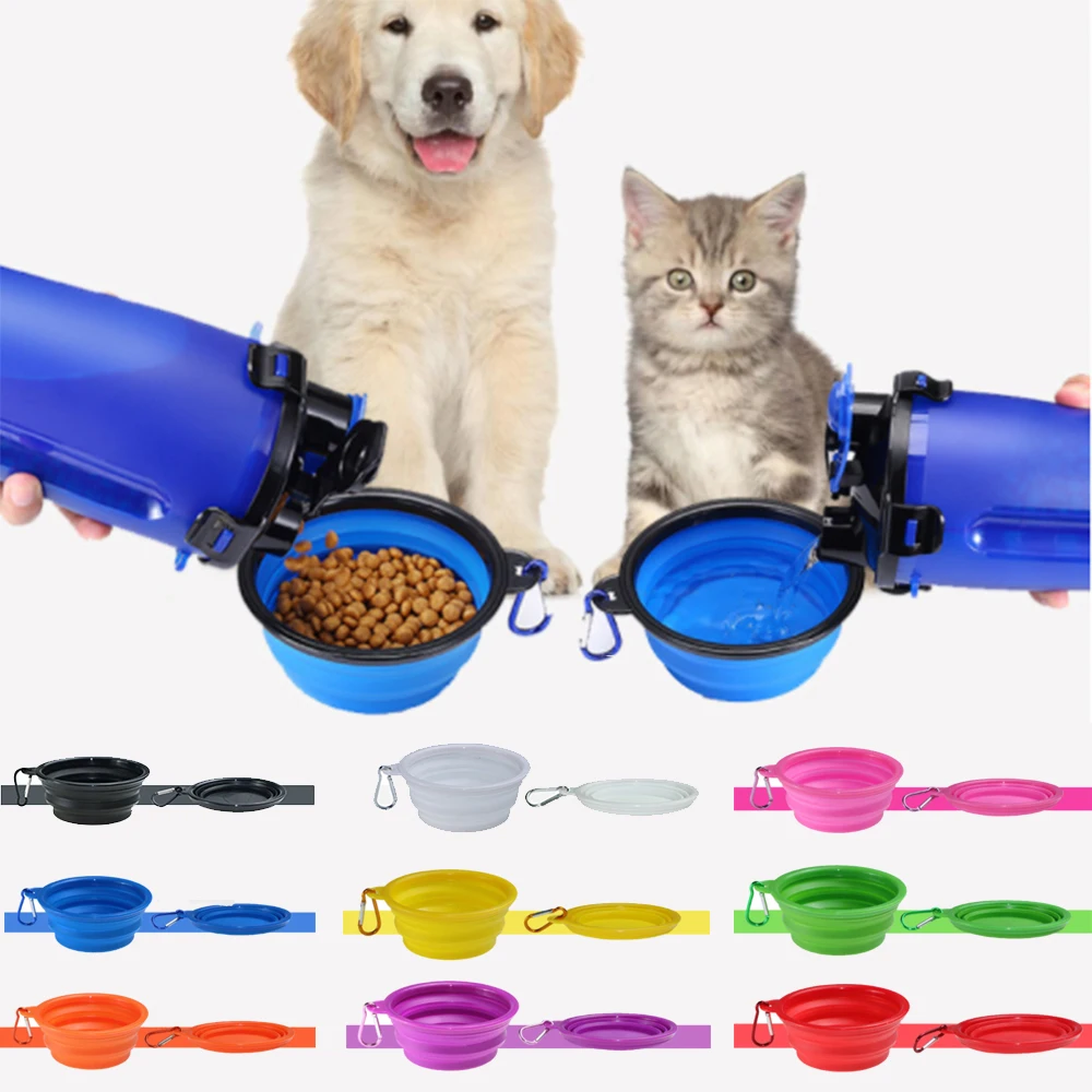 

Cat Bowl Eco Firendly Collapsible Silicone Pet Cat and Dog Drinker Travel Portable Feeding Bowl Cat Food Container 350ML 1000ML