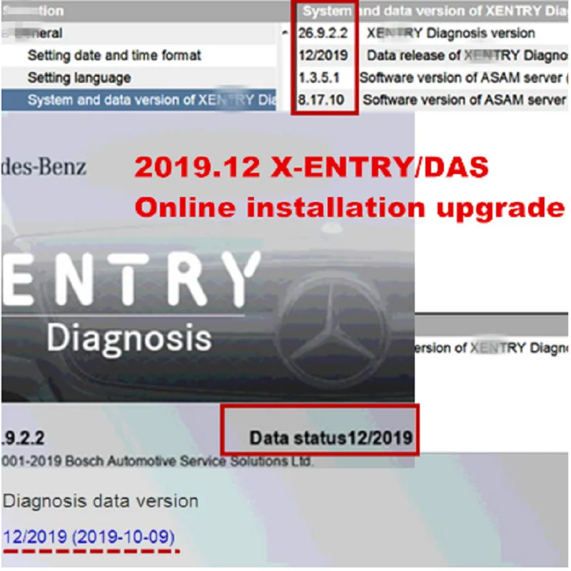 12 версия MB STAR sd C4/C5/C6 win7 WIN10 64bit конечная система программного обеспечения установка или обновление онлайн командой просмотра