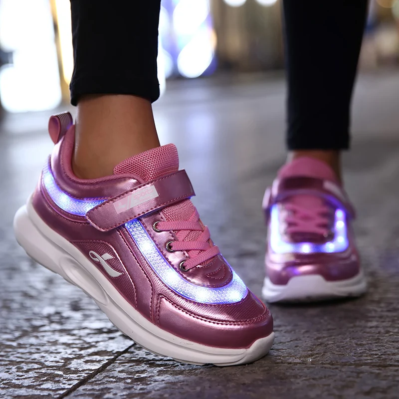 Roei uit Natte sneeuw Pence Roze Kinderen Schoenen Licht Led Lichtgevende Schoenen Jongens Meisjes Usb  Opladen Sport Schoenen Casual Led Schoenen Usb Kids Gloeiende  Sneakers|Sportschoenen| - AliExpress