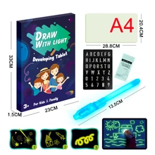 Новинка, детская игрушка для рисования, сделай сам, 3 размера, флуоресцентная доска для рисования, светильник в темноте, 3D светящиеся обучающие игрушки для рисования