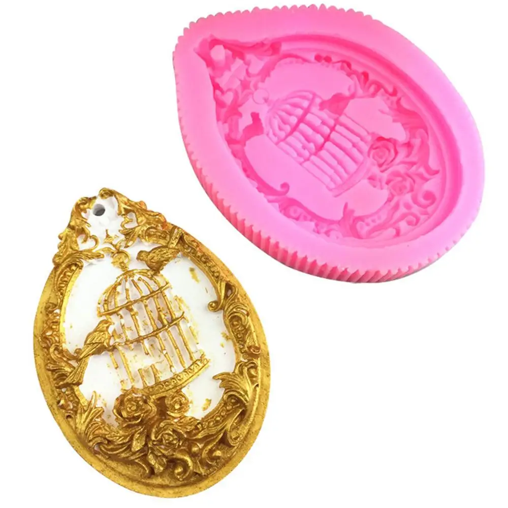 Bird Cage DIY Silicone Fondant Sugarcraft Chocolate Mold Cake Decorating Tool Aromatherapy Plaster Soap Mould |