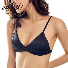 Черный белый сексуальный Бралетт короткий топ женский беспроводной пятнистый бюстгальтер Топ Спагетти бюстгальтер на бретелях с мягкой подкладкой Buister Bralett размера плюс