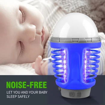 

2 in 1 USB Rechargeable LED Mosquito Killer Lamp Waterproof LED Night Light Lamp Bug Insect Lights Killing Pest Repeller Camping