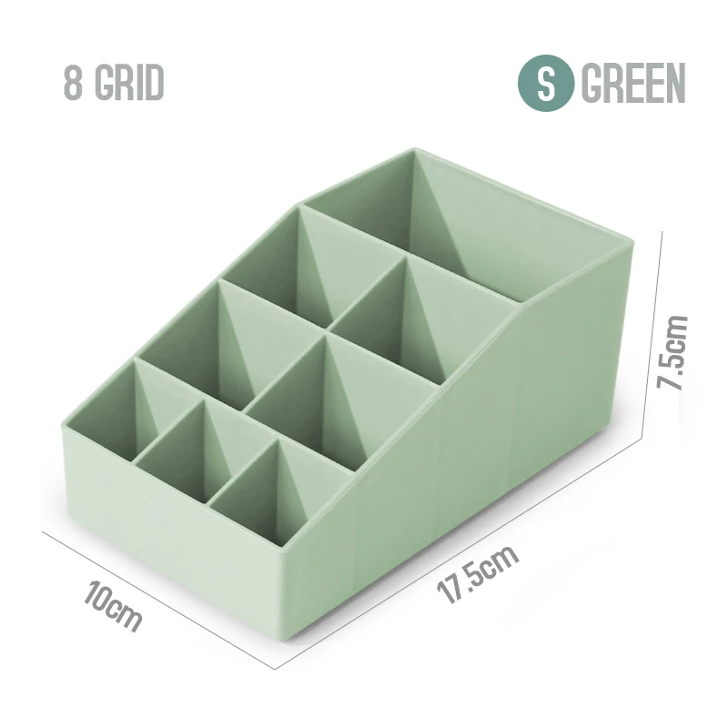 BNBS коробка для хранения косметики органайзер для косметики Fewelry контейнер пластиковый органайзер коробки для настольного хранения предметов держатель макияж - Цвет: 8 grid Green