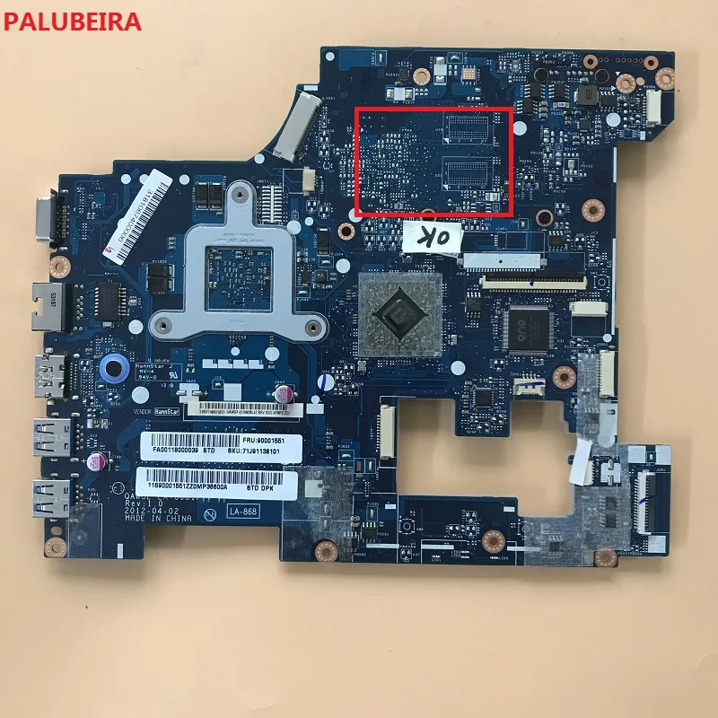 PALUBEIRA LA 8681P материнская плата для ноутбука Lenovo G585 N585 DDR3 100% тестирование|motherboard