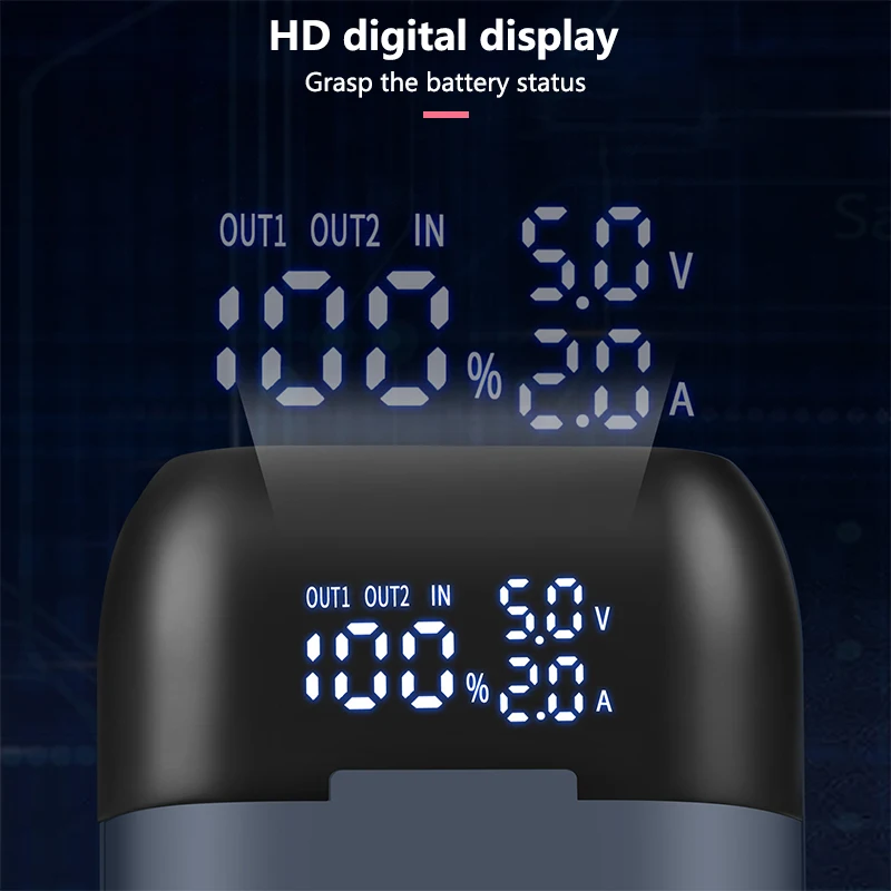 banco potência qc3.0 pd portátil 18w caso