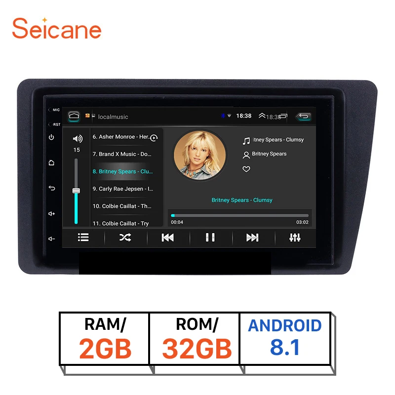Оперативная память 2 ГБ+ ПЗУ 32 Гб 2din Android 8,1 автомобильный Радио gps мультимедийный блок плеер для 2001 2002 2003 2005 Honda Civic левый руль