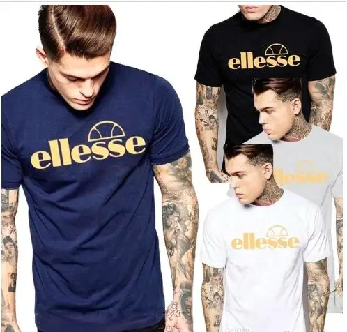 

Ellesse Mens Designer T Shirts 100% Cotton Casual loose Mens T Shirt Top Quality Short Sleeve S-3XL
