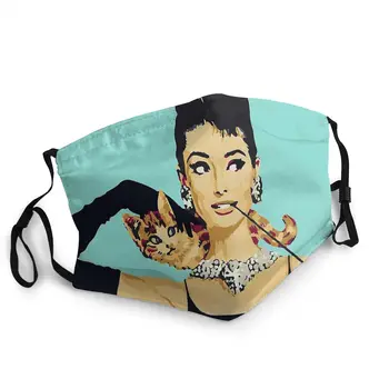 

Audrey Hepburn Jewellery Colour Non-Disposable Mouth Face Mask Printed Anti Dust Protection Mask Mouth Muffle