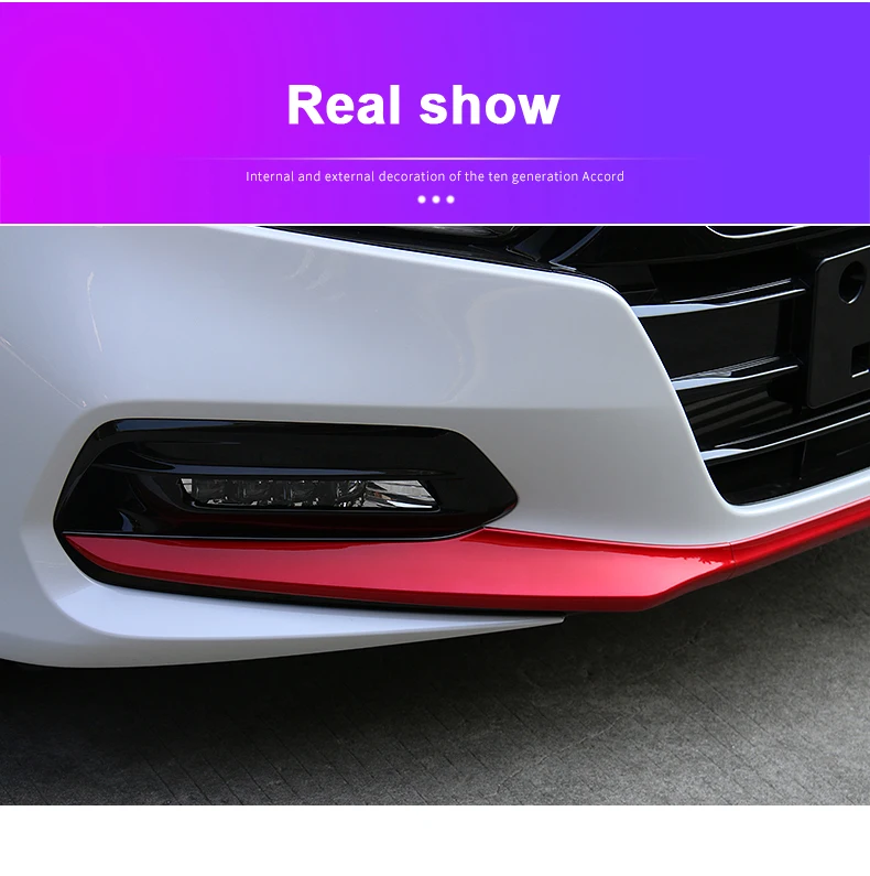 ABS пластиковый Стильный автомобильный бампер полосы комплект снаружи переднего бампера губы юбка крышка для Honda Accord 10th аксессуары