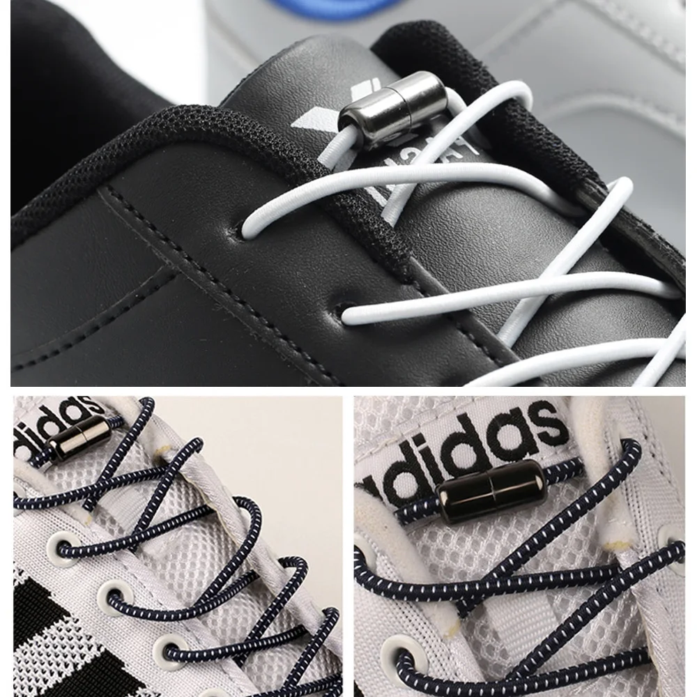 2 шт. эластичные круглые шнурки без шнурков с пряжкой для детей и взрослых