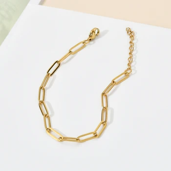 

TF-278 Statement Stainless Steel Chain Jewelry Set Choker Collar Necklaces Bracelets for Women DIY Gift Boho Chain Hip Pop