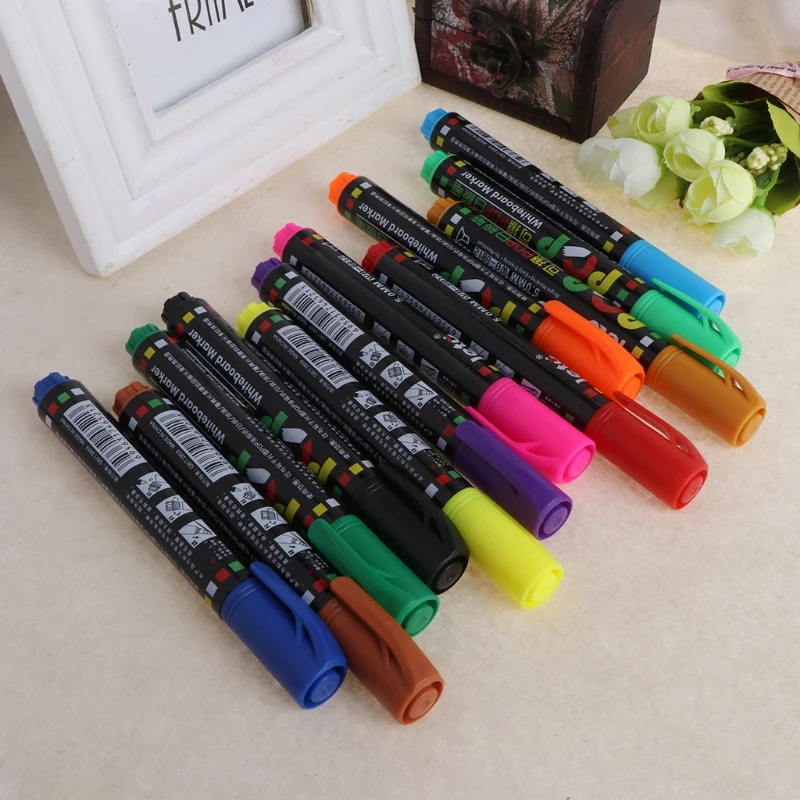 Стираемая ручка со стираемыми маркерами 12 цветов 5 мм | Канцтовары для офиса и