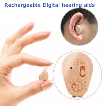 

Mini Rechargeable CIC Hearing Aids Earphone Sound Amplifier Ear Buds Digital Hearing aid For the elderly