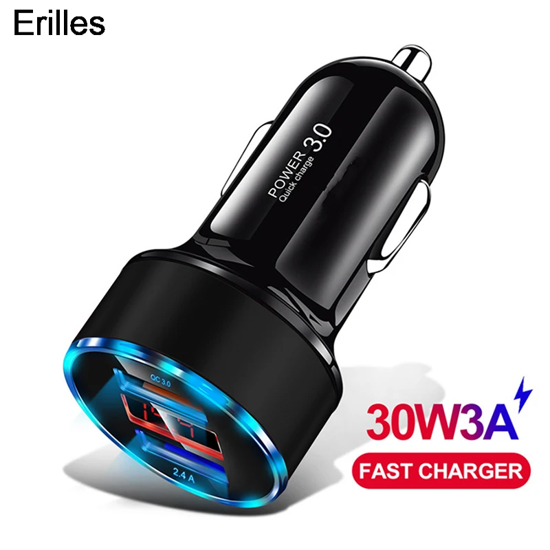 

Quick Charge 3.0 Car Charger For Samsung S10 S9 Plus Universal Fast Charging For Huawei iPhone Car-Charger Mobile Phone Chargers
