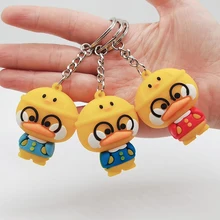 

New Cartoon duck Key Chain Funny Toy Keychain Car Key Ring Birthday Gifts For Children Bag Charms Cool