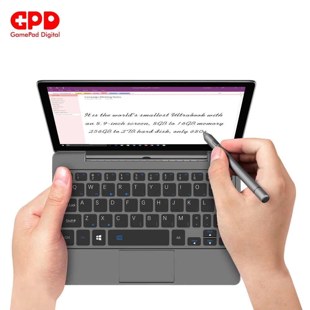 New arrival GPD P2 Max 8.9 Inch laptop Touch Screen Inter Core m3-8100y 16GB 512GB Mini PC Pocket Laptop notebook Windows10