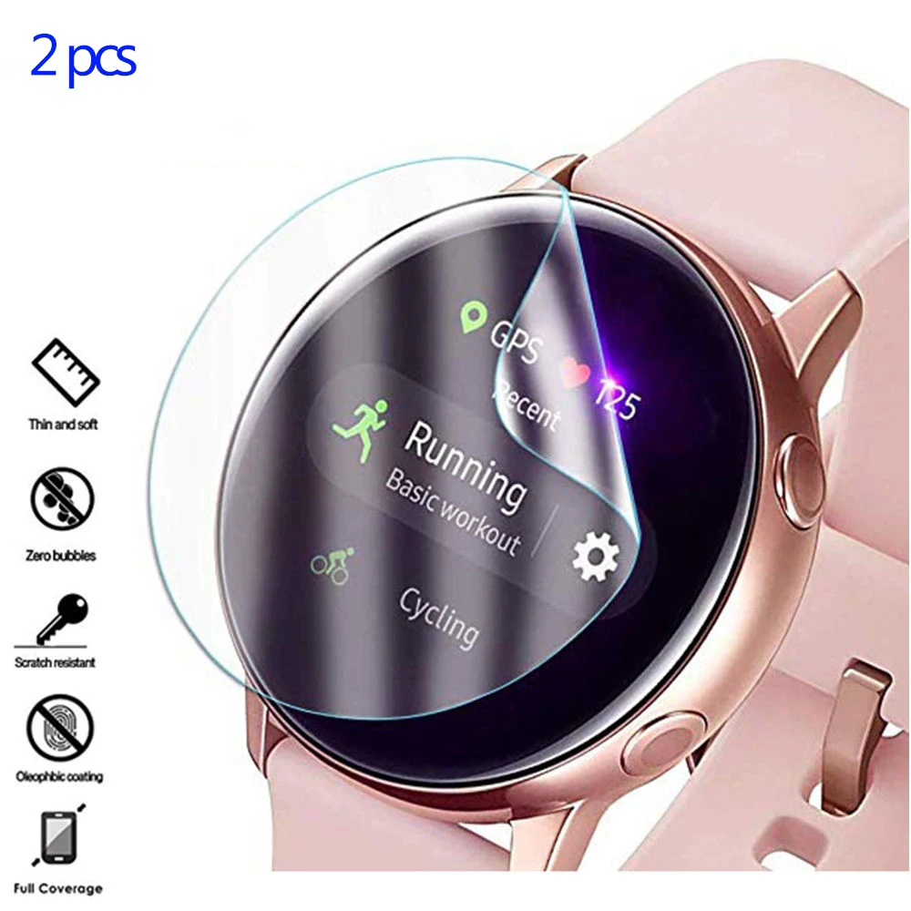 

2Pcs Screen Protector For Samsung Galaxy watch active2 44mm 40mm 3D HD Ultra-thin Full Protective film watch Active2 Accessories