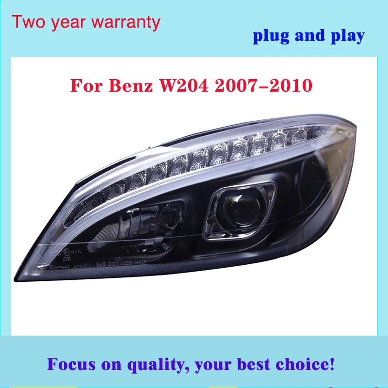 Автомобильный Стайлинг benz Головной фонарь для W204 светодиодный фары 2007-2010 C300 C260 фара светодиодный DRL Hid авто аксессуары