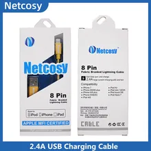 Netcosy для ipad mini2 mini3 MFi Сертифицированный 8-контактный 2.4A USB кабель зарядный Шнур для iphone X XR XS Max 8 7 6 Линия синхронизации данных