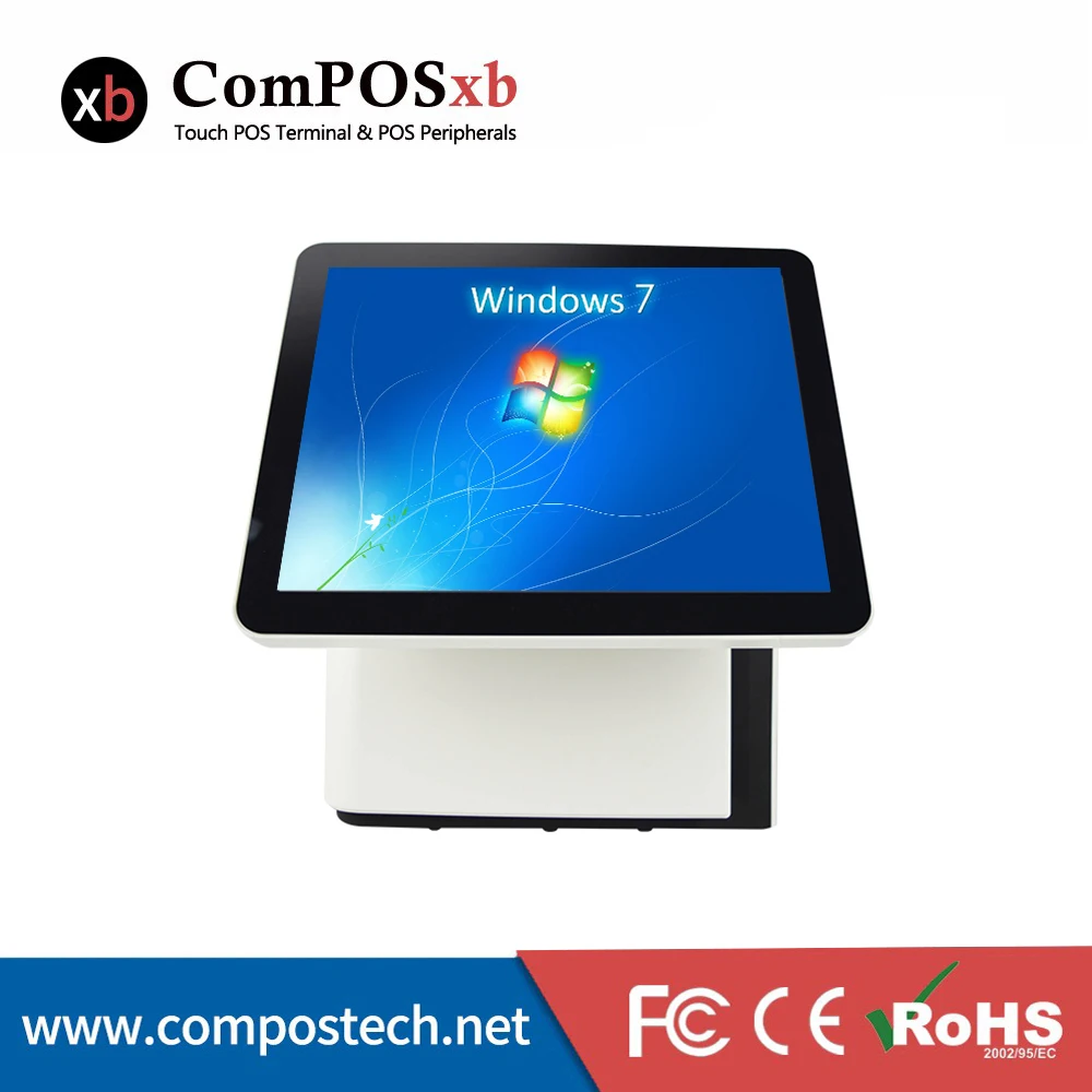 Compolxb POS все в одном 15+ 15 дюймов двойной емкостный сенсорный экран точка продажи системы для продажи