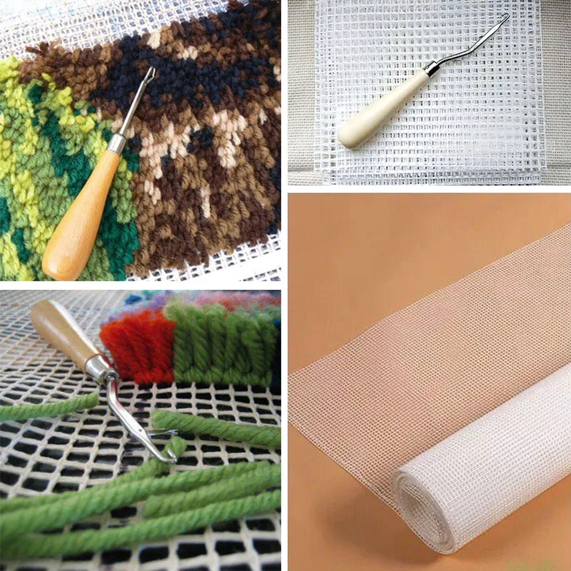 Plastic Mesh Cloth Bag Rug Latch Hook Rug Canvas Fabric For Diy