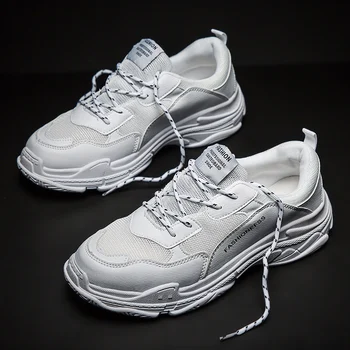 

RUIFF mens shoes breathable sneakers Leather running shoes sport shoes men off white sneakers Outdoor jogging Lace-Up shoes