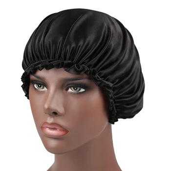 

6pcs/Set Sleep Hat Satin Bonnet With Elastic Band Sleeping Head Cover Simulated Silk Lace Cap Women Hair Care Cap Combination