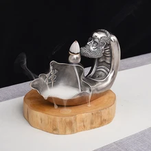 Серебро dharma курильница ручной работы серебро 999 лежа благовония для буддизм дзен украшение благовоний