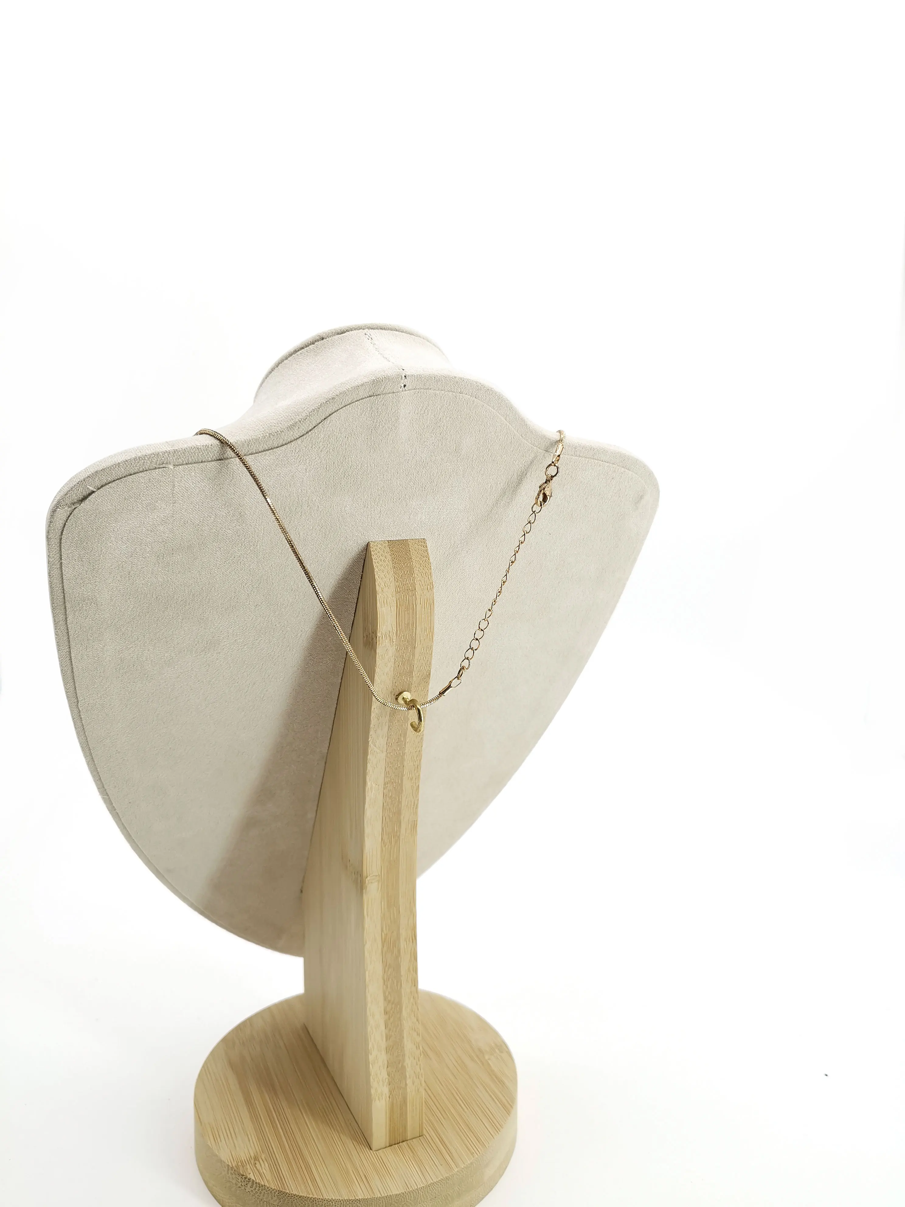 Bamboo Capacity S/M/L Necklaces Display Stand Rack Pendants Jewelley Display Holder Stand Velvet Jewelry Box Organizer Wholesale