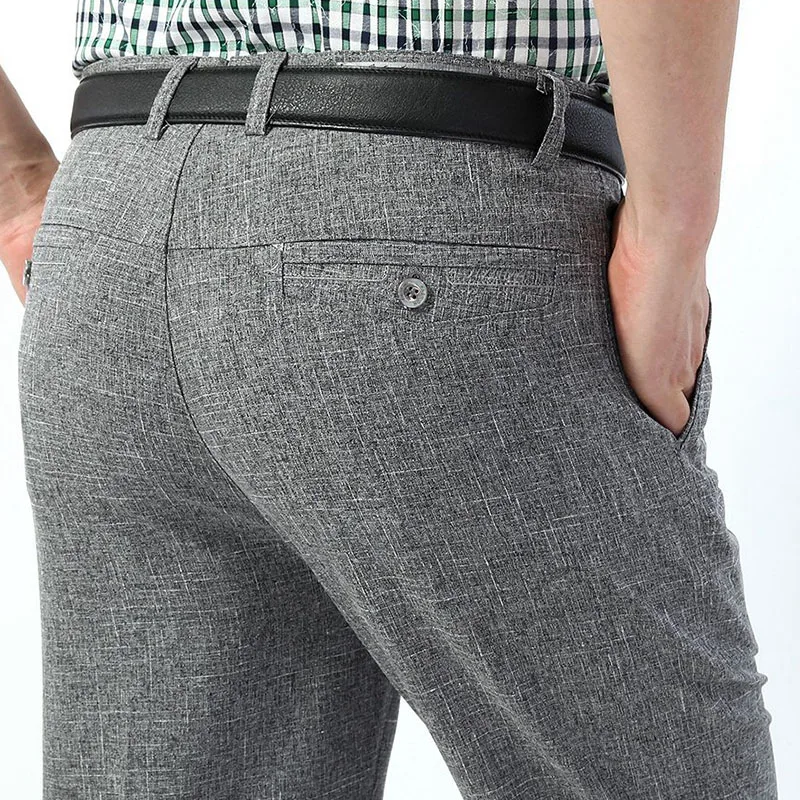 Мужские классические длинные штаны в деловом стиле, весна-осень, большие размеры, повседневные, свободные, тонкие, дышащие, 10 цветов, мешковатые брюки для мужчин, размер 30-40