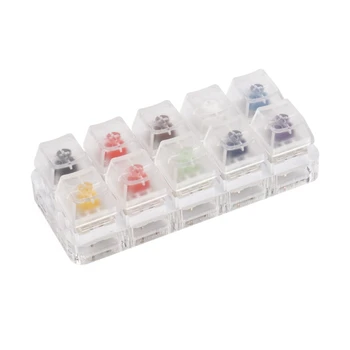 

10 Key Caps Testing Tool Kailh Box Switches Keyboard Tester Kit Clear Keycaps Sampler PCB Mechanical Keyboard