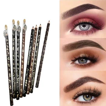 

HOT 4 Color Eyebrow Pencil Wood Pen Pen Waterproof Anti-pollution Color Lasting Color Ribbon Pencil Sharpener Makeup Tool MKXJ